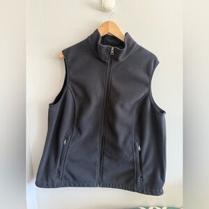 Lands’ End Black Fleece Zip Vest Women’s 2X Full Zip Pockets Cozy Classic